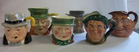 6 miniature toby jugs inc Beswick and Royal Doulton