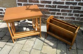 Nest of tables & a magazine rack