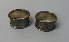 Pr of silver napkin rings Sheffield 1958 2.2oz