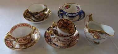 Assortment of 19th Cent Spode teacups, saucers & Jug
