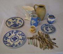 Various ceramics inc Worcester vase, Copeland Spode etc