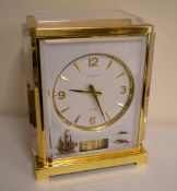 Gilt brass Jaeger LeCoultre 'Marina' Atmos clock depicting galleons