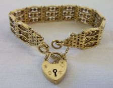 7 bar gate bracelet 9ct gold weight 39 grams