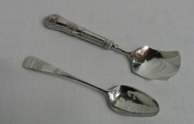 Geo silver teaspoon poss. London 1791 Maker Samuel Godhehere & Edward Wigan & Vict silver sugar