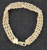 9ct gold hollow rope bracelet 7g