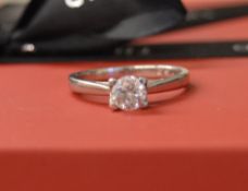 'Forever Diamond' Platinum diamond ring 0.59 ct complete with presentation case and certificate,