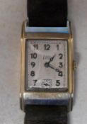 9ct gold wrist watch rectangular shape Birmingham 1935