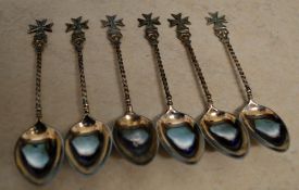 6 tested as .900 silver spoons, total approx weight 2oz (cased)