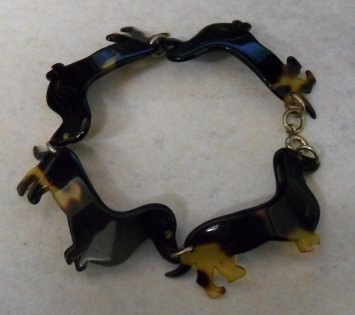 Tortoise shell style dachshund bracelet