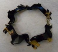 Tortoise shell style dachshund bracelet