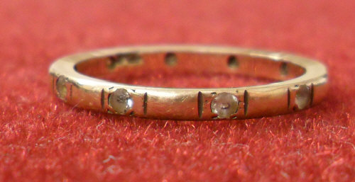 9ct gold full stone set eternity ring, size J