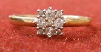 9ct 4 stone round brilliant cut diamond ring approx 0.18 ct in total, size N