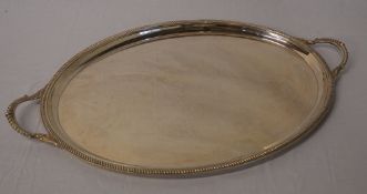 Large silver tray, Birmingham 1969, Total weight 74oz