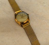 Omega watch, stamped 375 to body with tessuflex strap