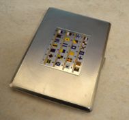 Silver cigarette case featuring naval signal flags, London 1938, approx weight 6oz