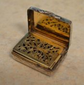 Silver vinaigrette, approx weight 0.6oz, Nathaniel Mills