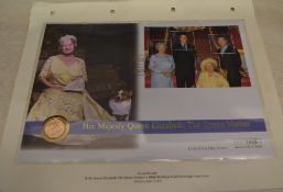 Her Majesty Queen Elizabeth, The Queen Mother coin first day cover inc 2000 22ct gold full sovereign