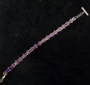 9ct gold Amethyst bracelet length 7"