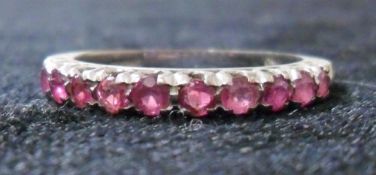 18ct white gold ruby ring, size N