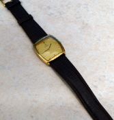 Gents 9ct gold Omega DeVille with Omega leather strap