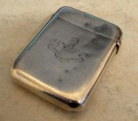 Silver armorial card case, approx weight 2.2oz, London 1881