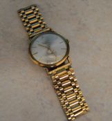 Longines 9ct gold wristwatch with 9ct gold strap