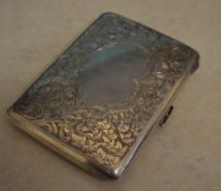 Silver card case, Birmingham 1908, approx weight 3oz