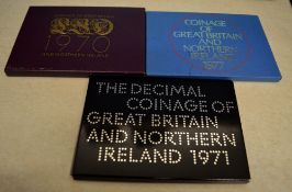 Coinage of Great Britain & Northern Ireland 1970, 1971 & 1977