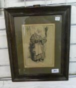 Frank Clinger Scallan signed etching 'A Kashmir Beggar Lahore'