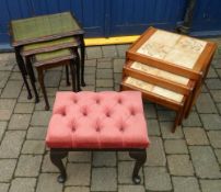 2 nest of tables & a dressing table stool