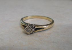 18ct gold & 0.05ct diamond ring