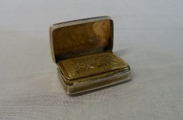 Silver miniature vinaigrette with gilt interior, Birm 1822