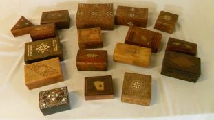 Jewellery / trinket boxes inc playing card design, elephants etc