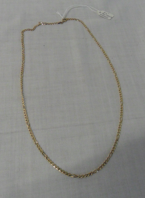 21" 9ct gold figaro chain