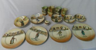 17pc of Royal Doulton Dickens Ware inc plates, jugs etc