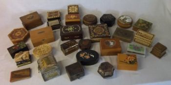 Jewellery / trinket boxes inc miniture wicker basket