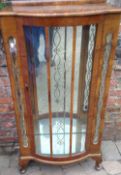 1930s bow fronted display cabinet