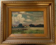 Framed oil on canvas of a landscape believed to be by Rollett