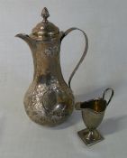 Lg silver claret jug hallmark to base London 1753-54 with Thomas Herring makers stamp & silver