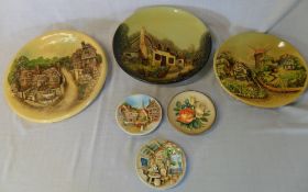 6 Chalkware plates