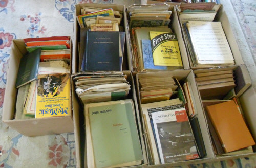 7 lg boxes of various musical books, sheet music, Lincolnshire music etc