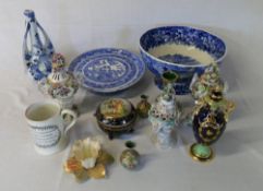 Ceramics inc Royal Worcester, blue & white, vases etc