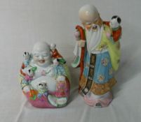 Oriental porcelain Buddha & figure