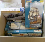 Revell model kits inc HMS Victory, Battlecruiser Scharnhorst etc