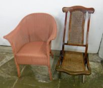 Lloyd Loom chair & a folding chair
