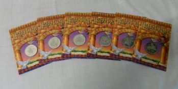 6 Harry Potter Isle of Man Crown coins (in original packaging)