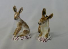 2 Halcyon Days V&A hare figures