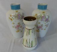 Pr of vases and one other vase