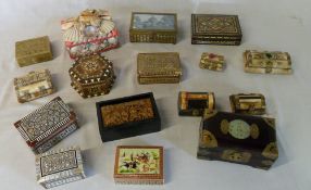 Jewellery / trinket boxes inc sea shells etc