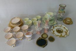 Ceramics inc pr of biscware vases, ashworth cup & saucer, 2 Tuscan part tea services, 3 miniture